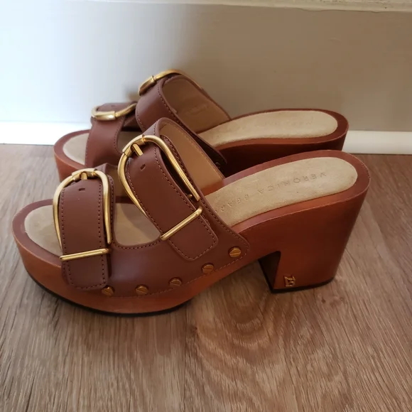 Veronica Beard Halifax leather clogs in Hazelwood womens shoes size 5.5 - Picture 8 of 16